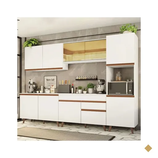 Cozinha Completa Madesa Reims 300001 com Armário e Balcão - Branco