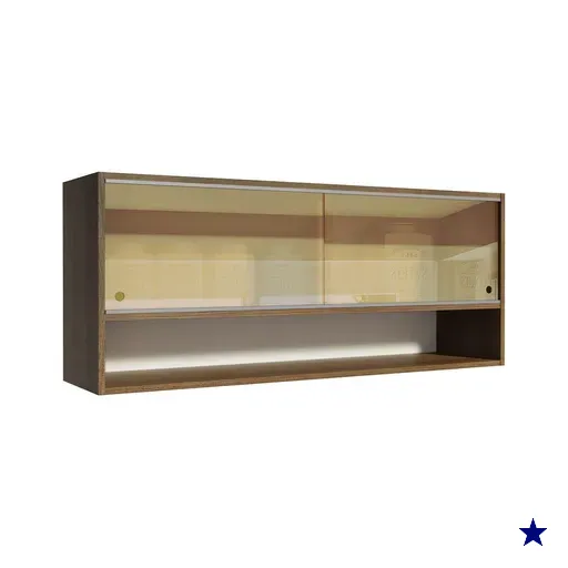 Armário Aéreo Madesa 2 Portas Correr Vidro Reflex 1 Nicho para Cozinhas…