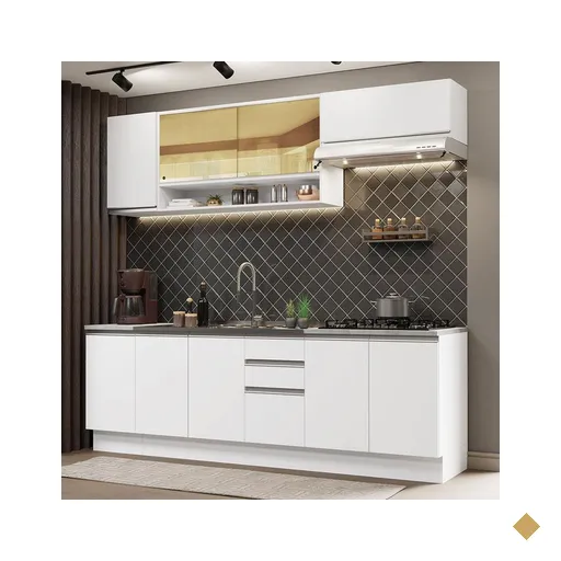 Cozinha Completa Madesa Glamy 240003 com Armário e Balcão (Sem Tampo e Pia) -…