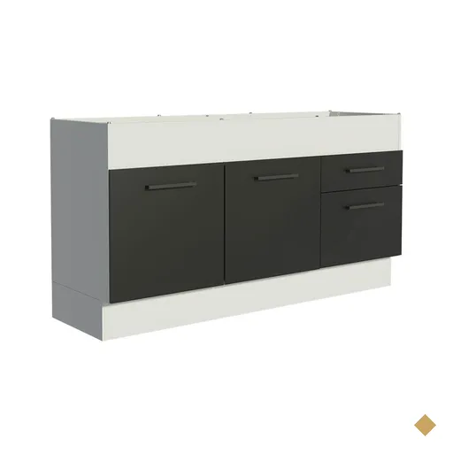 Balcão de Pia Cozinha 150 cm 2 Portas e 2 Gavetas (Sem Tampo e Pia)…