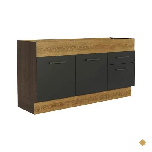 Balcão de Pia Cozinha 150 cm 2 Portas e 2 Gavetas (Sem Tampo e Pia)…