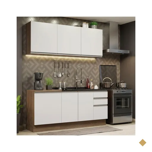 Cozinha Completa Madesa Glamy 180005 com Armário e Balcão (Sem Tampo e Pia) -…