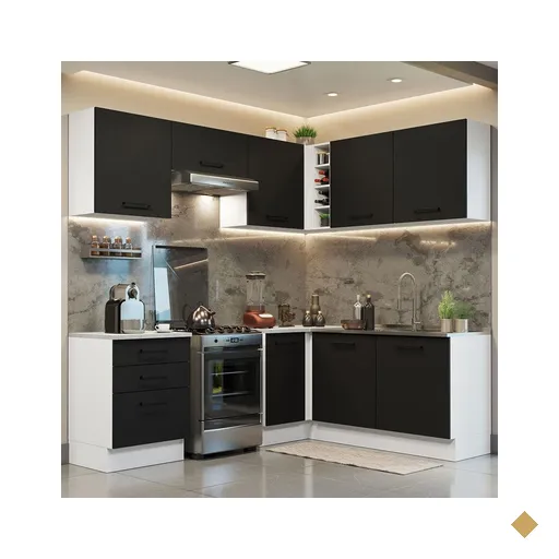 Cozinha Completa de Canto Madesa Agata 399002 com Armário e Balcão (Sem Tampo…