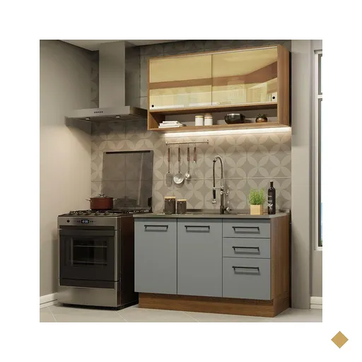 Cozinha Compacta Madesa Agata 120002 com Armário e Balcão (Sem Tampo e Pia) -…