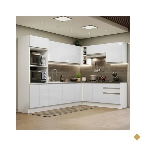 Cozinha Completa de Canto 100% MDF Madesa Acordes 479003 Armário e Balcão -…