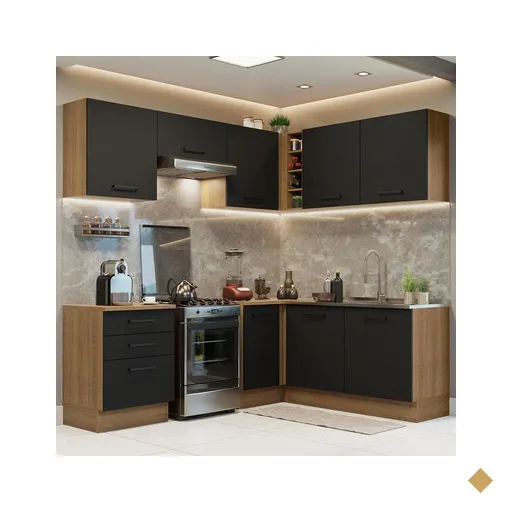 Cozinha Completa de Canto Madesa Agata 399002 com Armário e Balcão (Sem Tampo…