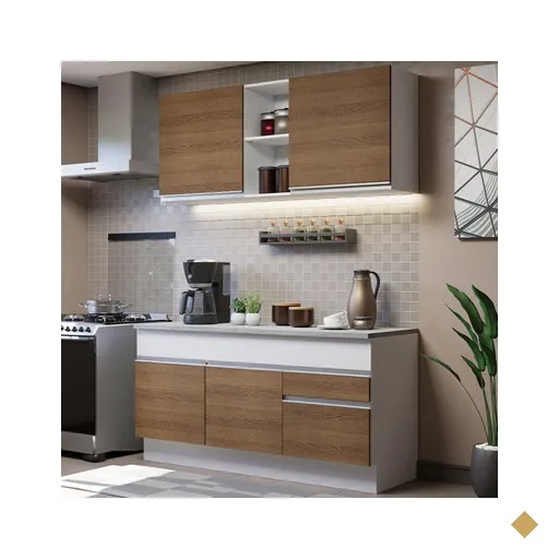 Cozinha Compacta Madesa Glamy 150001 com Armário e Balcão (Com Tampo) -…