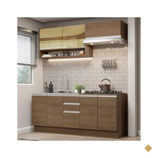 Cozinha Completa Madesa Glamy 200003 com Armário e Balcão (Sem Tampo e Pia) -…