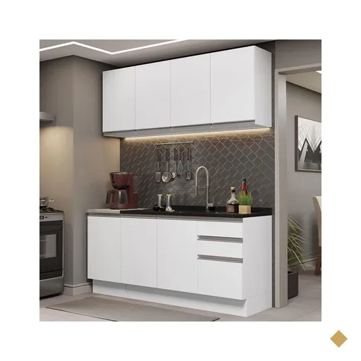 Cozinha Completa Madesa Glamy 160001 com Armário e Balcão (Sem Tampo e Pia) -…