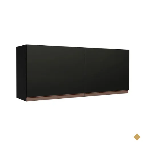 Armário de Cozinha Aéreo 120 x 50 cm 2 Portas Preto Reims Madesa