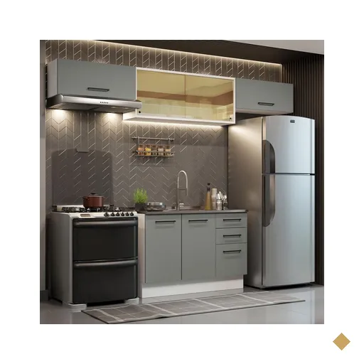 Cozinha Compacta Madesa Agata 280003 com Armário e Balcão (Sem Tampo) -…