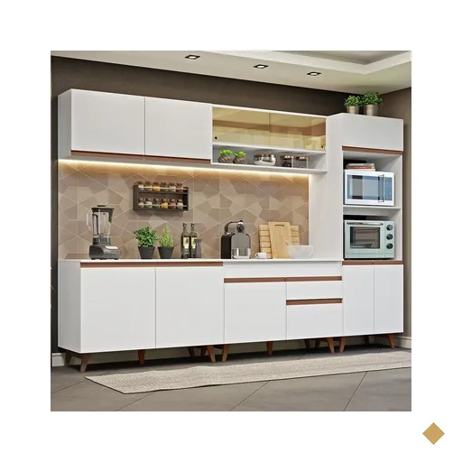 Cozinha Completa Madesa Reims 310002 com Armário e Balcão - Branco