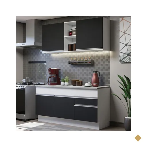 Cozinha Compacta Madesa Glamy 150001 com Armário e Balcão (Com Tampo) -…
