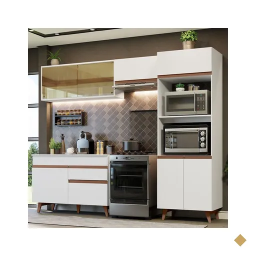 Cozinha Completa Madesa Reims XC260001 com Armário, Balcão e Tampo - Branco