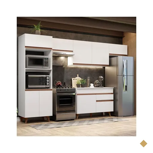 Cozinha Completa Madesa Reims 330001 com Armário e Balcão - Branco