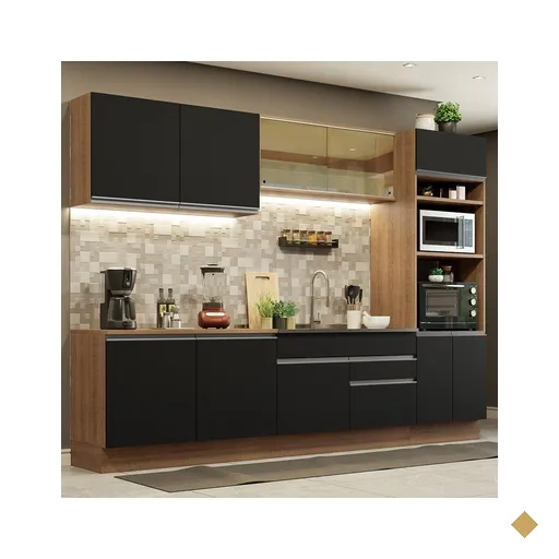 Cozinha Completa Madesa Glamy 310001 com Armário e Balcão (Sem Tampo e Pia) -…
