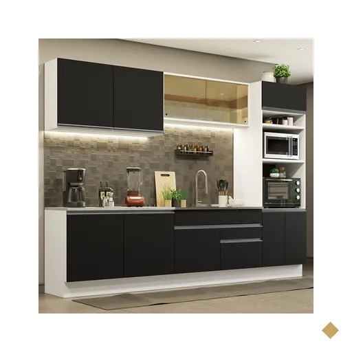 Cozinha Completa Madesa Glamy 310001 com Armário e Balcão (Sem Tampo e Pia) -…