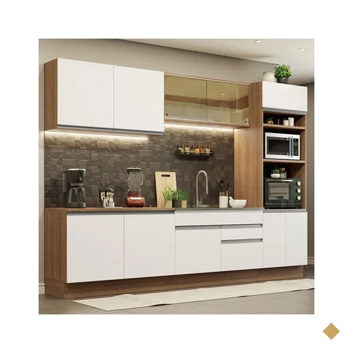 Cozinha Completa Madesa Glamy 310001 com Armário e Balcão (Sem Tampo e Pia) -…