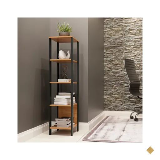Estante 5 Prateleiras Industrial 33 x 44 x 135 cm F28 Dalla Costa FreijóPreto