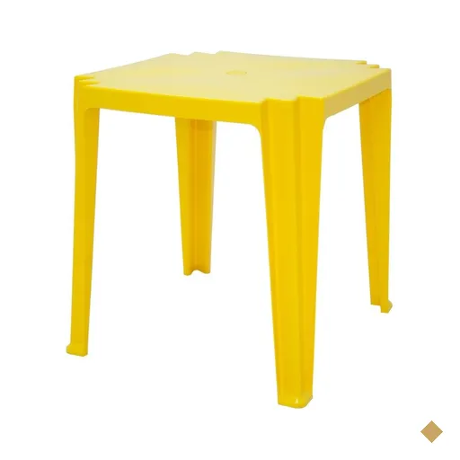 Mesa Tramontina Tambaú 68 x 68 x 72 cm em Polipropileno Amarelo