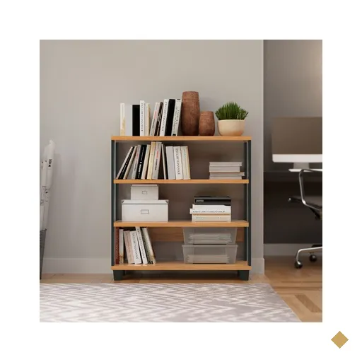 Balcão 4 Prateleiras 89,5 x 29 x 92 cm FreijóPreto Dalla Costa F23