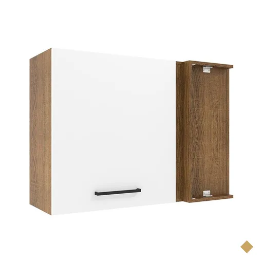 Armário de Cozinha Aéreo de Canto 1 Porta Rustic/Branco Agata Madesa