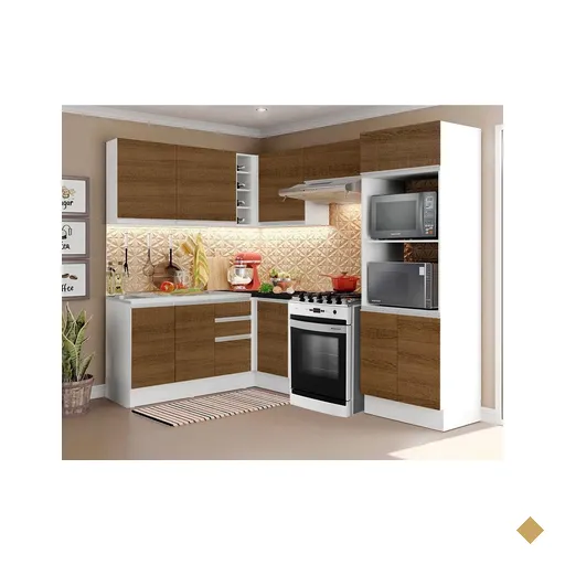 Armário de Cozinha Completa de Canto 100% MDF Madesa Acordes XA419001 (Sem…