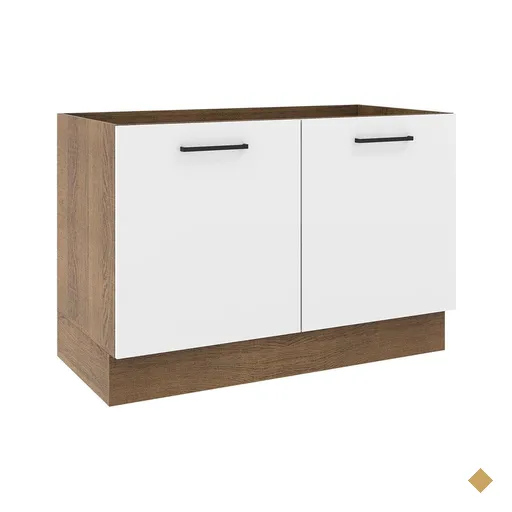 Balcão de Pia Cozinha 2 Portas Rustic/Branco Agata Madesa