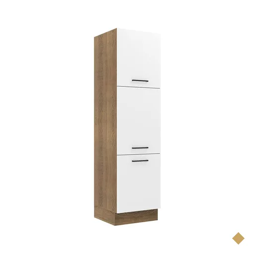 Paneleiro Armário de Cozinha 60 cm 3 Portas Rustic/Branco Agata Madesa