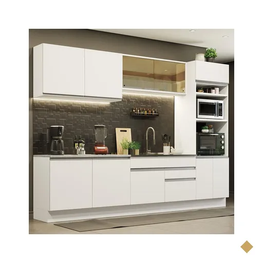 Cozinha Completa Madesa Glamy 310001 com Armário e Balcão (Sem Tampo e Pia) -…