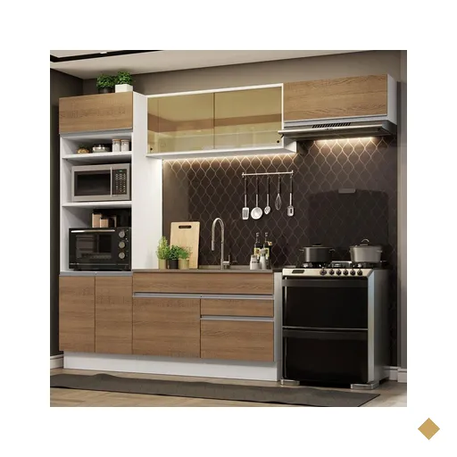 Cozinha Completa Madesa Glamy 270011 com Armário e Balcão (Sem Tampo e Pia) -…