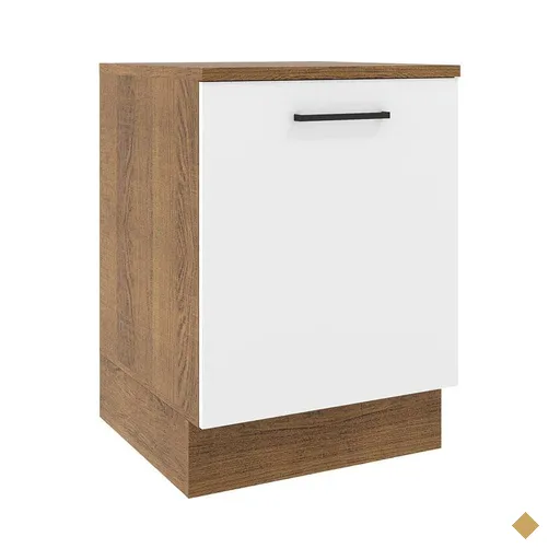 Balcão Armário de Cozinha 60 cm 1 Porta Rustic/Branco Agata Madesa