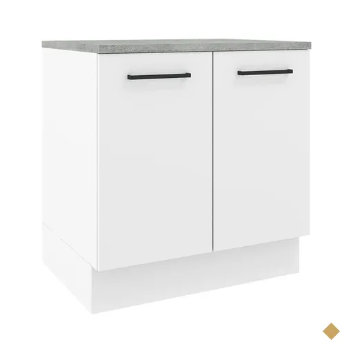 Balcão Armário de Cozinha 80 cm 2 Portas Branco Agata Madesa