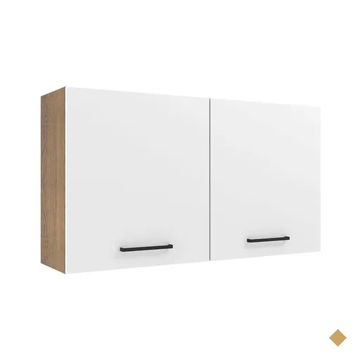 Armário de Cozinha Aéreo 120 cm 2 Portas Rustic/Branco Agata Madesa