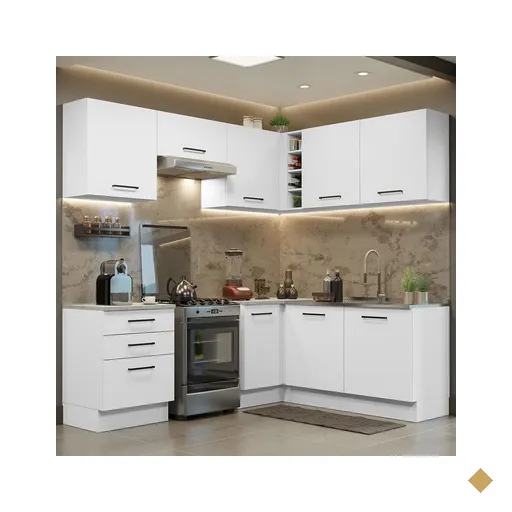 Cozinha Completa de Canto Madesa Agata 399002 com Armário e Balcão (Sem Tampo…