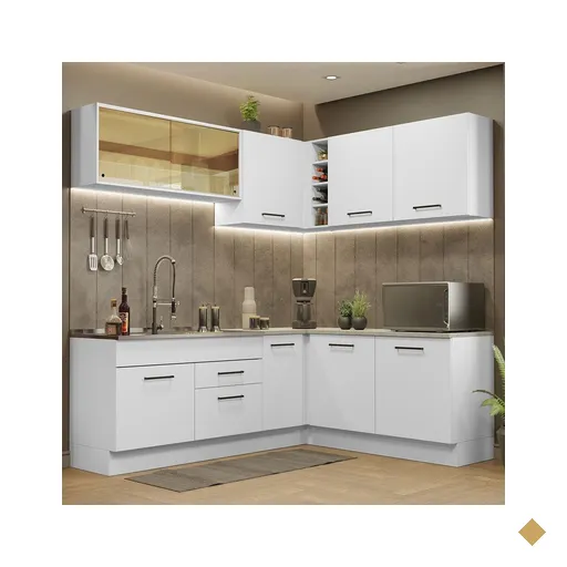 Cozinha Completa de Canto Madesa Agata 389001 com Armário e Balcão (Sem Tampo…