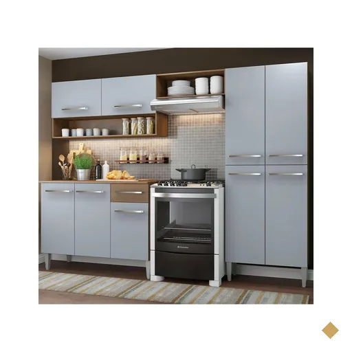 Cozinha Completa Madesa Emilly Pop com Armário e Balcão - Rustic/Cinza