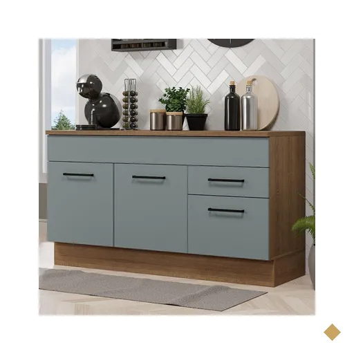 Balcão Gabinete de Pia Cozinha 150 cm 2 Gavetas 2 Portas (Com Tampo)…