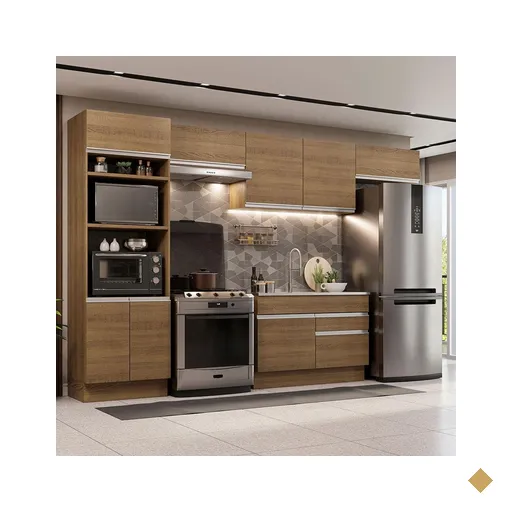 Cozinha Completa Madesa Glamy 350001 com Armário e Balcão (Sem Tampo e Pia) -…