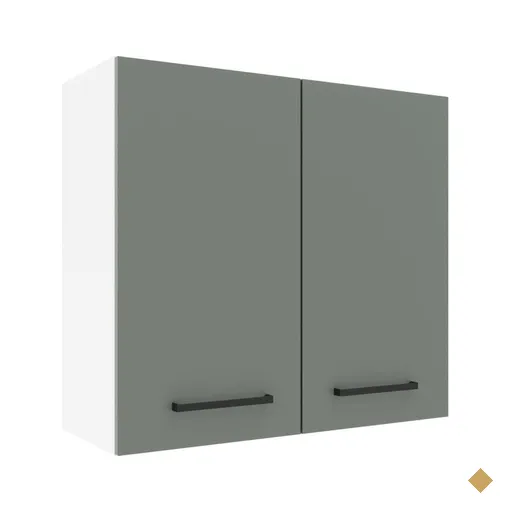 Armário de Cozinha Aéreo 70 cm 2 Portas Branco/Cinza Agata Madesa