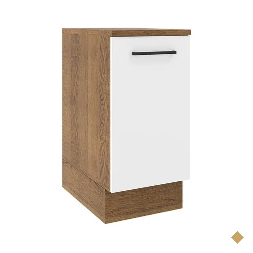 Balcão Armário de Cozinha 40 cm 1 Porta Rustic/Branco Agata Madesa