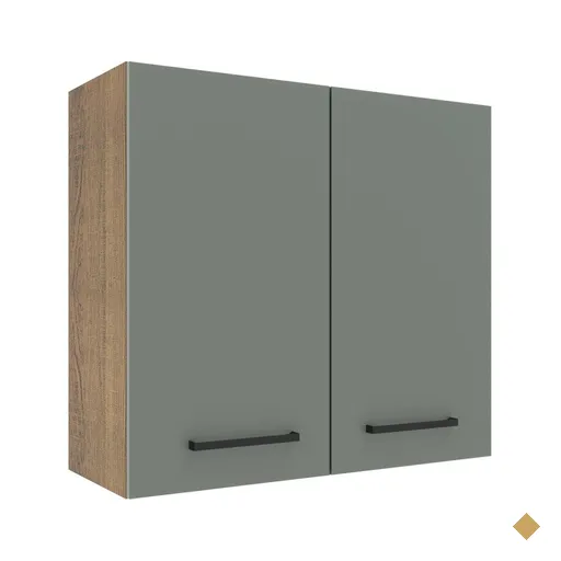 Armário de Cozinha Aéreo 70 cm 2 Portas Rustic/Cinza Agata Madesa