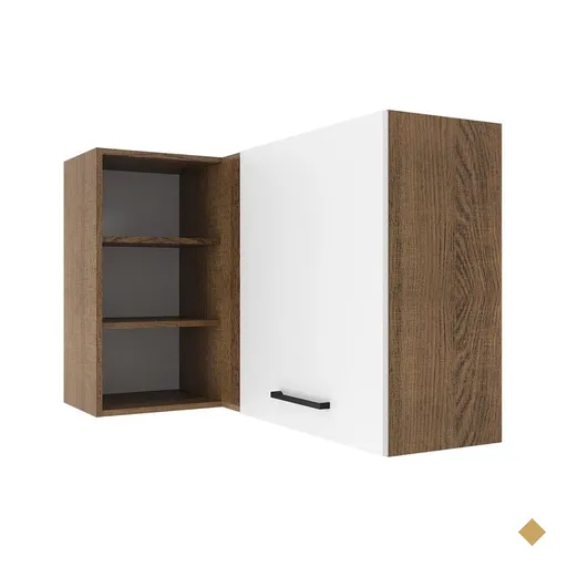 Armário de Cozinha Aéreo de Canto 1 Porta para linha de 60 cm de profundidade…