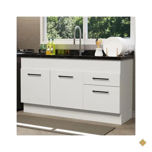 Balcão de Pia Cozinha 150 cm 2 Portas e 2 Gavetas (Sem Tampo e Pia) Branco…