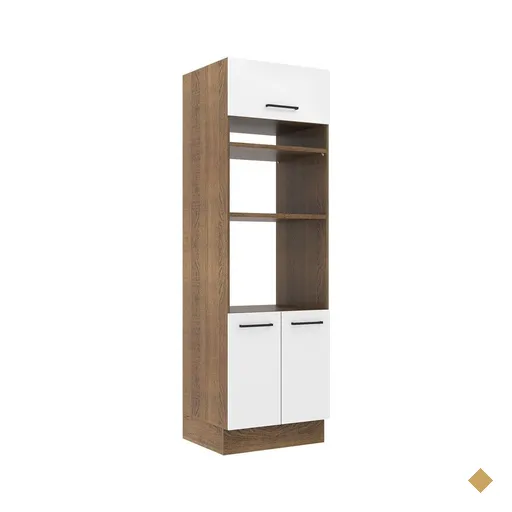 Torre Quente Armário de Cozinha 70 cm 3 Portas Rustic/Branco Agata Madesa