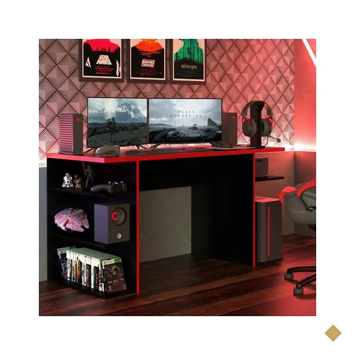 Mesa para Computador Gamer Madesa 9409 - Preto/Vermelho
