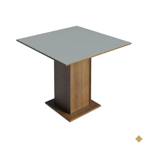 Mesa de Jantar Quadrada Tampo de Madeira Madesa 5363 - Rustic/Cinza