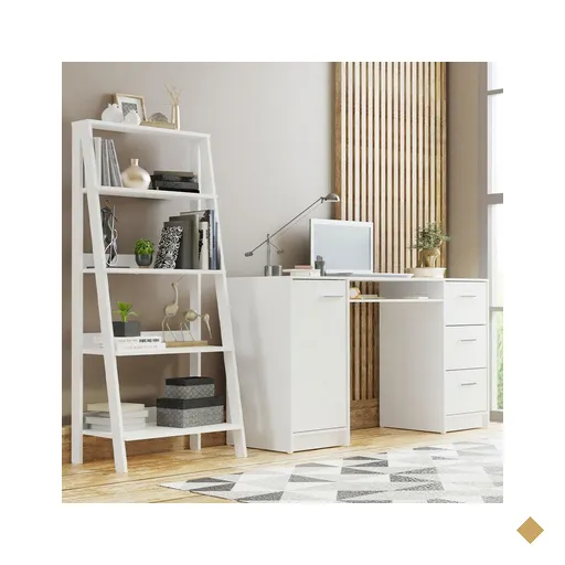 Escrivaninha Madesa Alaska + Estante Escada - Branco