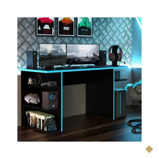 Mesa Computador Gamer Madesa 9409 - Preto/Azul