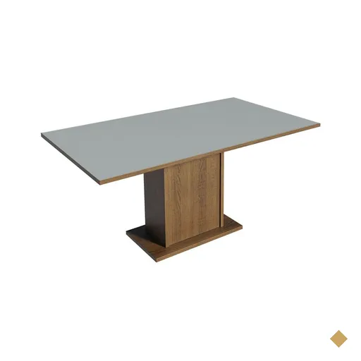 Mesa de Jantar Retangular Tampo de Madeira Madesa 5363 - Rustic/Cinza